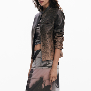 Professional New Stylish Casual Wear Solid Color <b>Women</b> Sheep Skin <b>Leather</b> Jacket Waterproof Breathable Cotton Best Quality - Product Image 2