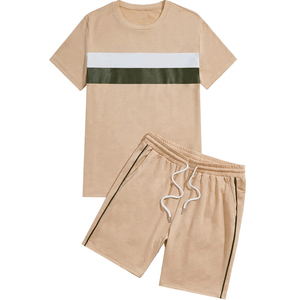 Summer Men's T-shirt Set 2 Piece Men's Sportswear Suit Sports Fitness Custom Brand Printed Short Sleeve Two Piece Shorts Set Men - Product Image 3
