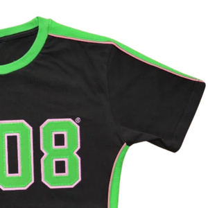 AKA 1908 <b>Black</b> Premium <b>Shirt</b> for <b>Women</b> <b>Black</b> Green Short Sleeve Crew Neck Casual Greek Style Cotton Blend Apparel - Product Image 5