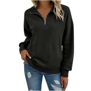 Sudaderas Oversize para Mujer al por Mayor con Cierre de 1/4, Ropa de Otoño, Estilo Casual y Holgado, Cómodas, 100% Algodón Felpa - Product Image 2