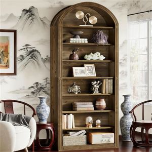 Libreria in Legno ad Arco Alto con Scaffale Portaoggetti per Organizzazione e Esposizione di Libri per Bambini e Adolescenti - Product Image 4