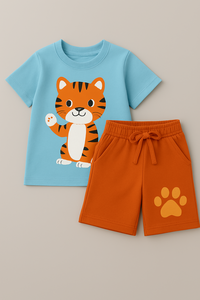 Conjunto de ropa de verano para niños y niñas, camiseta de algodón y pantalones cortos, conjunto informal transpirable, talla personalizada, productos de calidad de exportación - Product Image 4