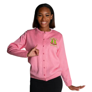 Cárdigan Rosa para Mujer, Tipo Suéter, con Botones Bordados, Cárdigan de Punto, Informal, Ligero, Prenda Exterior - Product Image 3