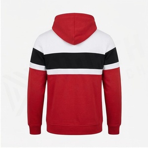 North Approach <b>Men's</b> Color Blocking Hoodie Red White Black Regular Fit Casual Hooded Sweatshirt with Front Pocket - Product Image 2