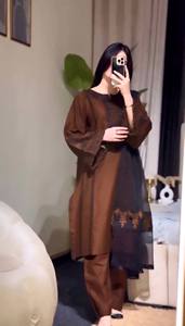 Conjunto de traje bordado de diseñador, traje de seda romana, conjunto de traje para fiesta, conjunto elegante de Kurti y pantalón, traje étnico con estilo, Kurti moderno para festivales - Product Image 6