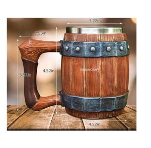 Eco-Friendly Beer <b>Mug</b> Handcrafted Wooden Stein with Steel Tankard Mango Wood & Steel Premium Crafted Beer <b>Mug</b> Cup - Product Image 2