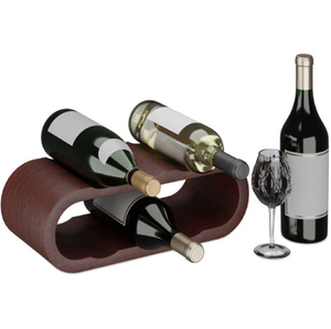 Porte-bouteilles à vin en bois massif naturel, présentoir autoportant, prix usine - Product Image 2