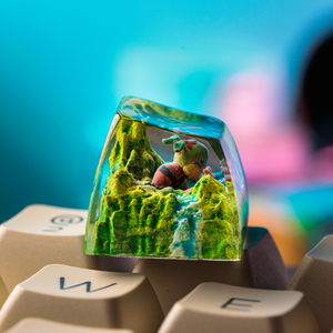Keycaps Artisanat Forêt Mystique, Keycaps Artisanat Personnalisé, Keycaps Anime Mignons, Keycaps Verts, Ensemble de Keycaps, Keycaps en Bois - Product Image 4