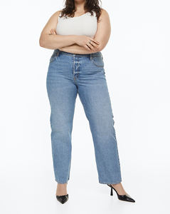 กางเกงยีนส์ผ้ายืดสำหรับผู้หญิงขายส่ง กางเกงยีนส์ทรงสกินนี่ กางเกงยีนส์ผู้หญิงแบบหลวมๆ ทรงแบ็กกี้ ล้างสีแล้ว - Product Image 1