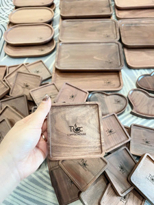 Wooden Square Luxury Eco-Friendly 10mm Thick <b>Drink</b> <b>Coaster</b> with Custom Engraving for Gift and Branding - Product Image 3