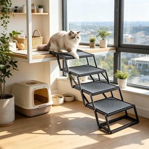 Scale per Animali Domestici in Tessuto Regolabili per Interni, Lavabili, Moderne ed Eleganti, Letti per Gatti - Product Image 5