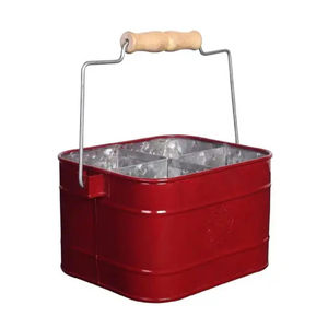 Organizador de utensilios de metal galvanizado con mango de madera, 4 compartimentos, duradero, para encimera de cocina, para cubiertos y condimentos - Product Image 4