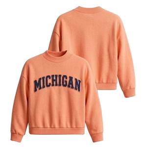 เสื้อสเวตเชิ้ตคอกลมสีชมพูสำหรับผู้หญิง ปักลายตัวอักษร Alaska ดีไซน์ลำลองสำหรับฤดูใบไม้ร่วง ผลิตจากผ้าฝ้ายถัก 100% - Product Image 3