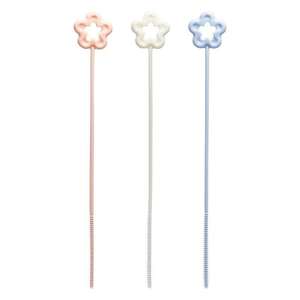 Cepillo limpiador de pajitas de silicona con mango de plástico, limpiador de tubos largos y flexibles para vasos, limpiador de botellas con diseño floral, juego de herramientas de cocina - Product Image 1