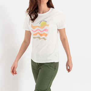 <b>Women's</b> <b>White</b> Crew Neck <b>Short</b> <b>Sleeve</b> T-<b>Shirt</b> Casual Style 100% Cotton Quick Dry Breathable Knitted Fabric Summer Wear - Product Image 5