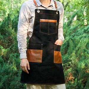 <b>Back</b> Strap Bib Sleeveless Comfortable Denim Barber Salon Apron | Adjustable Fashion Style Customized Colors for Barbers Hair - Product Image 2