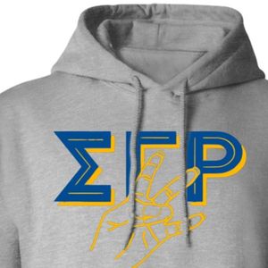 Sweat à capuche gris imprimé graphique Poodle Sigma Gamma Rho pour femme, pull à capuche de sororité grecque, vêtements de campus personnalisés - Product Image 6