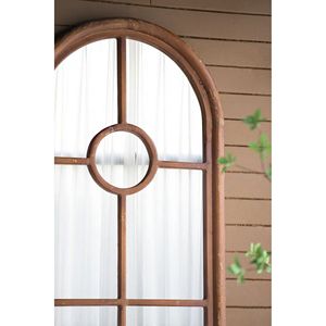 24x79 specchio allungato a metà tondo stile architettura classica in legno massello di abete decorazione d'interni 24x79 decorazione decorativa della parete della finestra specchio - Product Image 5