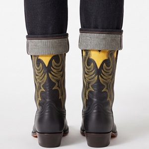 Botas Vaqueras de Cuero con Bordado Personalizado, Botas Vaqueras Occidentales de Moda para Hombre, Calzado de Cuero, Botas Vaqueras Occidentales para Hombre - Product Image 4