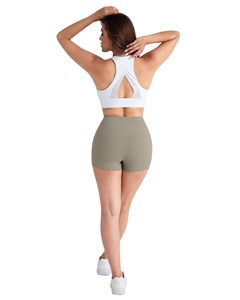 Shorts de yoga taille haute sans couture pour femme, avec effet froncé, pour l'exercice et le sport, tenue de sport, shorts de gym pour femme - Product Image 6