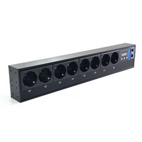 PDU intelligent pour rack 220V 16A avec prises allemandes 8 sorties, enregistrement des opérations et des alarmes, Modbus/HTTP, Quantum Center personnalisable