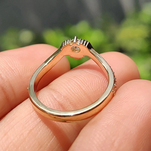 แหวนเพชรเลี้ยงในห้องปฏิบัติการสุดหรู แหวนหมั้นเพชรทอง 14K ทรงมงกุฎ ประดับเพชรทรงกลม สไตล์คลาสสิก ชุบทอง 14K - Product Image 2
