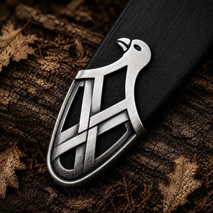 Couteau Bowie en acier Damas de 28 pouces, lame fixe de qualité industrielle à pointe clip et bord droit, avec étui noir et incrustation argentée - Product Image 2