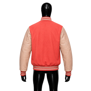 Veste universitaire en laine corail personnalisable avec logo, production en gros, qualité export, style urbain tendance, look minimaliste et épuré - Product Image 2