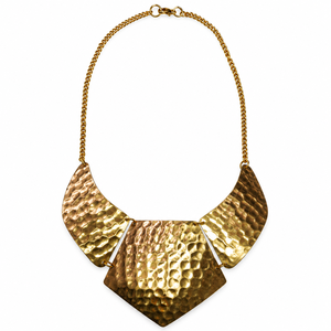 Collar de latón dorado con diseño geométrico, colgante de media luna tribal con cadena, joyería llamativa al por mayor para minoristas - Product Image 3