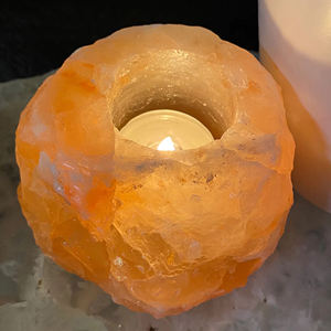 Elegantes Portavelas de Sal del Himalaya Hechos a Mano, Artesanía Natural, Tacto Real, Tamaño Personalizado, Venta al por Mayor - Product Image 6