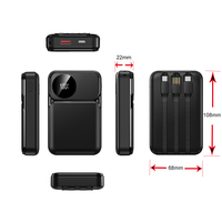 Batterie externe portable 22,5W à charge ultra-rapide 10000 mAh avec câbles intégrés, Powerbank métallique 20000 mAh avec écran pour iPhone 17 et Huawei