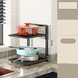 Étagère de rangement murale double niveau multifonction en fer durable pour cuisine, organisateur de qualité supérieure, vente directe d'usine en gros - Product Image 4