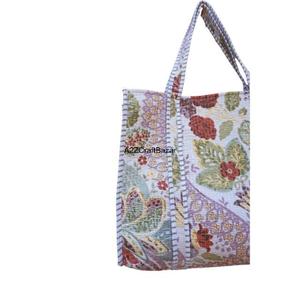 กระเป๋าผ้าฝ้ายลายทางสำหรับผู้หญิง ขนาดใหญ่ พร้อมหูหิ้วยาว สำหรับเดินทาง ไปเที่ยวทะเล จัดเก็บของ และใช้ในงานนิทรรศการ - Product Image 4