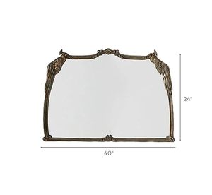Espejo de Pared de Longitud Completa con Marco de Metal Tradicional Antiguo, Acabado Dorado, para Dormitorio, Baño, Sala de Estar, No Requiere Electricidad - Product Image 1