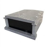 Mausolées doubles en granit gris G614 du Cambodge pour cimetière, cryptes associées, design simple et privé pour deux personnes