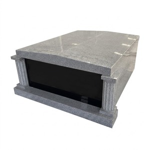 Mausoleos Dobles de Granito Gris G614 de Camboya para Cementerio, Precios de Criptas Complementarias, Mausoleo Privado de Diseño Simple para Dos Personas - Product Image 1