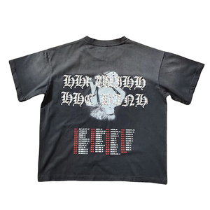 Camisetas al por mayor personalizadas para hombre, negras, vintage, estampadas, de manga corta, cuello redondo, corte regular, diseño gráfico, para exteriores, unisex, lavables. - Product Image 2