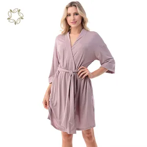 Sustainable Modal Maternity Robes Eco Firndly Birthing Gowns Matching Set Long Sleeve Pregnant Sleepwear Maternity Sleep Gown