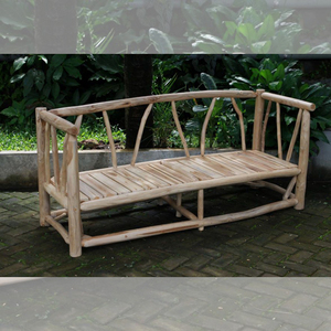 Banco de Teca Moderno para Exteriores con Diseño de Ramas, Mueble de Patio para 2 Personas, KAG Furniture BEN16 - Product Image 1