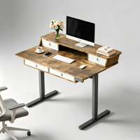 PRORIALS Meubles de bureau et scolaires modulaires portables multifonctionnels modernes et élégants, table de professeur durable avec tiroirs pour le personnel scolaire