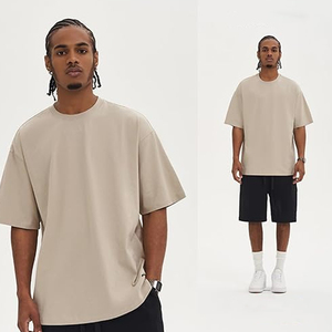 High Quality Men Boxy T-<b>Shirt</b> Heavy Weight Loose Fit Tee Men Soft Touch Heavyweight Boxy <b>Shirt</b> Elastic Streetwear Top OEM Custom - Product Image 6