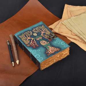 Tree of Life Goddess Leather Journal A5 Handmade Lock <b>Diary</b> Nature Spiritual Theme Writing <b>Notebook</b> Boho Art Gift Journal Dairy - Product Image 6