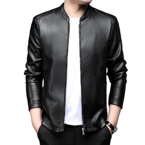 Streetwear personnalisé jusqu'à vestes applique broderie patch zip up veste en cuir moto luxe véritable veste en cuir véritable hommes - Product Image 1