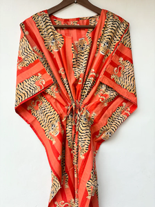 Caftán sin mangas de algodón con estampado digital, ligero, informal, de verano, estilo bohemio, floral, para mujer, ropa de resort, maxi Naaz - Product Image 5