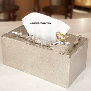 Boîte à mouchoirs tendance pour la maison et l'hôtel, en aluminium de haute qualité avec un design floral, porte-mouchoirs en papier - Product Image 5