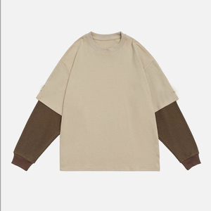 T-shirt personnalisé délavé à l'acide, sérigraphié, double couche, manches longues, coupe ample - Product Image 3