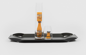 Ensemble de plateaux géométriques modernes en aluminium avec finition noire mate et poignées latérales pour la salle à manger et la décoration - Product Image 3