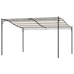 Pergola Gazebo 13FT X 10FT in Acciaio Bianco Crema per Esterni con Telo Resistente alle Intemperie e Fori di Drenaggio - Product Image 1