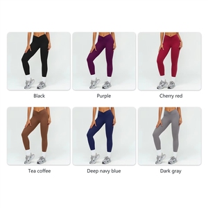 กางเกงเลกกิ้งไร้ตะเข็บลายไท-ได ขายดี กางเกงโยคะเอวกลางสำหรับผู้หญิง ยกสะโพก ระบายอากาศได้ดี เหมาะสำหรับออกกำลังกายและเล่นกีฬา - Product Image 6