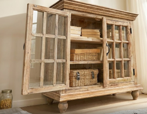 Mueble Modular de Madera de Mango Sólida con Espejo y Altura Ajustable, Diseño Ecológico que Ahorra Espacio para Almacenamiento en la Sala de Estar - Product Image 3